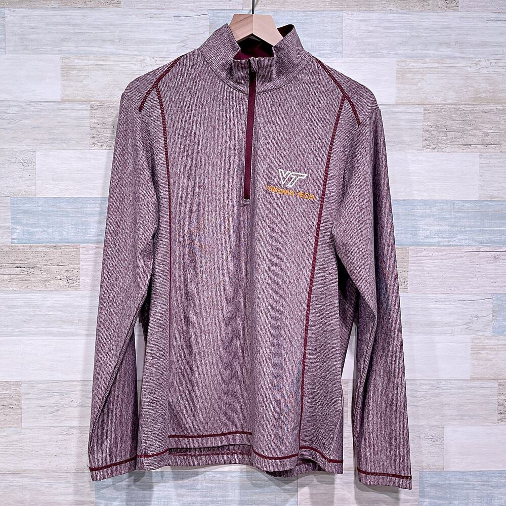 Virginia Tech Hokies 1/4 Zip Performance Pullover Red Antigua Mens Medium